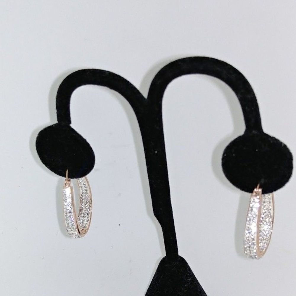Earrings 18 Ct White Gold Plated Austrian Crystal